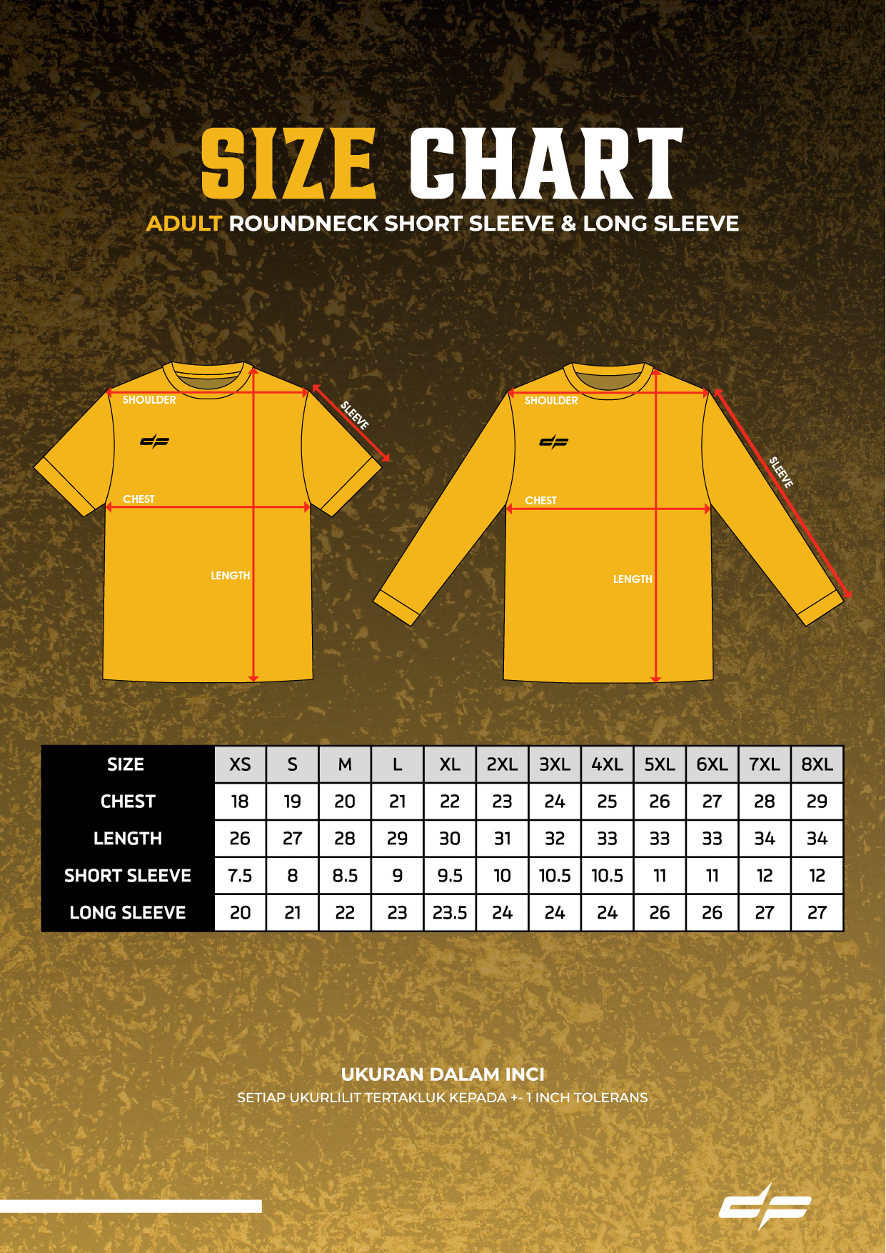 Size Chart Adult