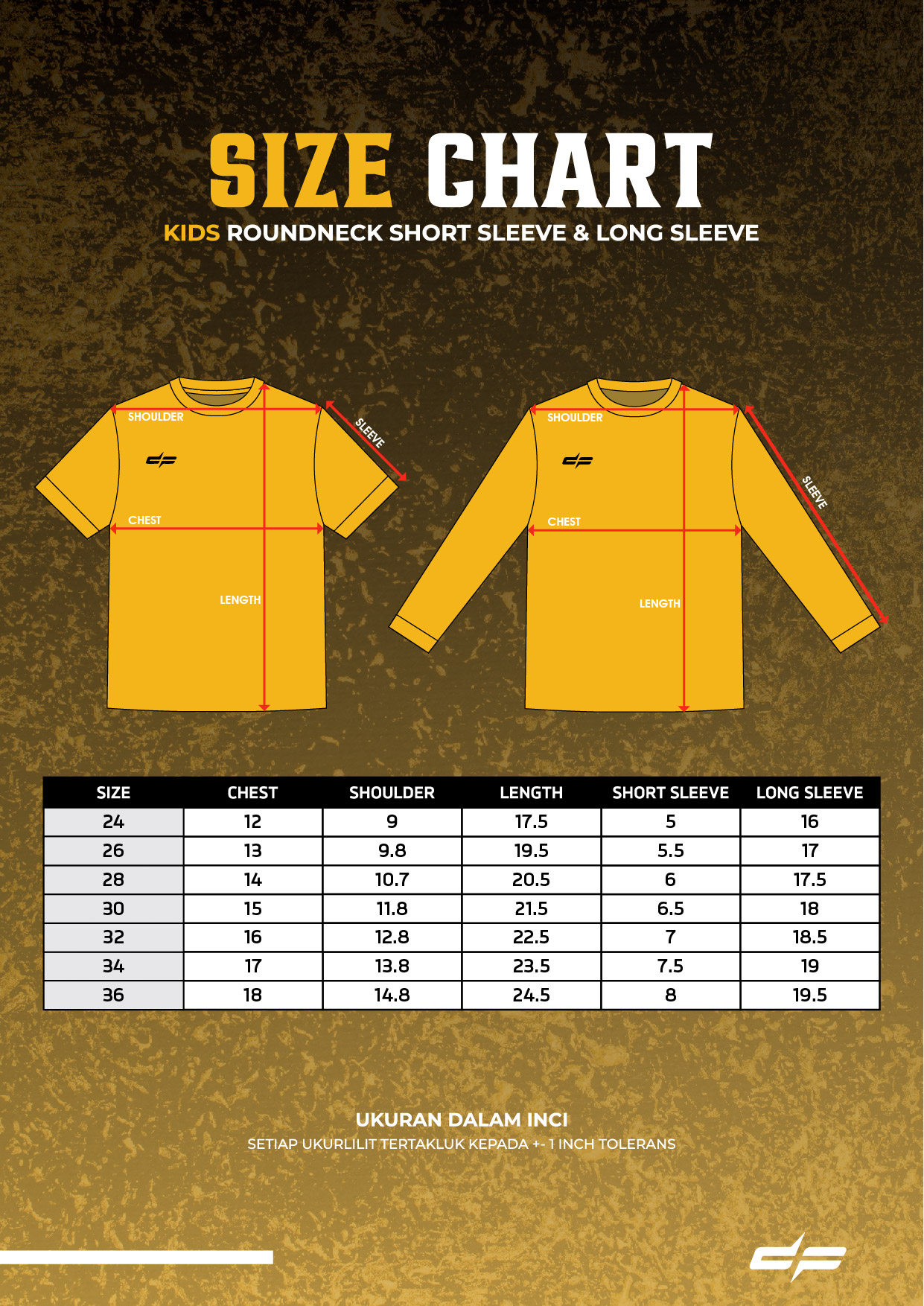 Size Chart Kids